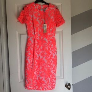 Neon pink top shop dress